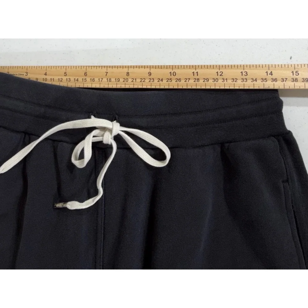 John Elliott Sweatpants Size 3 Black Drawstring Tapered Joggers French Terry USA